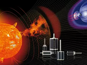 ...fliegen sie hoch hinauf: Dank ihres geringen Gewichtes und ihrer Zuverlässigkeit im Langzeitbetrieb werden kleine Schrittmotoren auch für Anwendungen in der Weltraumforschung verbaut - zum Beispiel in Satelliten.