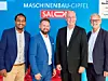 Die Referenten des MBG-Salon bei Phoenix Contact samt Moderator Peter Koller von Hüthig: (v.l.n.r.) Ghebrekedus Ashera, Referent Service und Projektmanagement beim VDMA, Ephraim Triemer, Advisor Enterprise Accounts bei der Soley GmbH, Frank Stührenberg, CEO der Phoenix Contact GmbH sowie Moderator Peter Koller, Chefredakteur der Fachzeitschrift Automation NEXT.