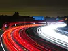 Lichter auf Autobahn mit viel Verkehr