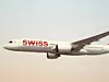 Das Flugzeug Airbus 350 von Swiss.