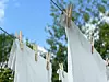 Wäsche auf einer Wäscheleine, Textile Dienste