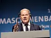 Bundeskanzler Olaf Scholz bei seiner Rede auf dem Maschinenbau-Gipfel