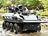 Der Mission Maser SP mit fernbedienbarer Waffenstation. Das UGV (Unmanned Ground Vehicle - autonome Bodenfahrzeug) soll Japans Streitkräfte verstärken.