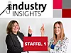 Anja RIngel und Julia Dusold zeigen auf das oben stehende Industry Insights Logo. In einer roten Textbox steht: Staffel 1.