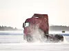 MAN testet im hohen Norden unter anderem wie sich ein Truck auf Eis und Schnee verhält.