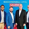 Die Referenten des MBG-Salon bei Phoenix Contact samt Moderator Peter Koller von Hüthig: (v.l.n.r.) Ghebrekedus Ashera, Referent Service und Projektmanagement beim VDMA, Ephraim Triemer, Advisor Enterprise Accounts bei der Soley GmbH, Frank Stührenberg, CEO der Phoenix Contact GmbH sowie Moderator Peter Koller, Chefredakteur der Fachzeitschrift Automation NEXT.