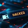 USB thumbdrive with HACKED on screen