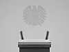Das Rednerpult im Bundestag
