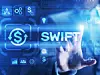 SWIFT internationales Zahlungssystem auf einem virtuellem Bildschirm