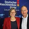 Christiane Benner, Vorsitzende der IG Metall, diskutierte mit dem VDMA-Präsidenten Karl Haeusgen unter anderem über Arbeitszeitmodelle.