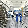 Herstellung von Gasturbinen in einer Fabrik für Maschinenbau