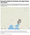 Grafik, die zeigt, wo Donezk und Luhansk liegen.