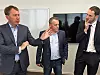 Enrico Krog Iversen spricht mit Akos Dömötör und Holger Protte