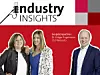 Die Moderatorinnen Anja Ringel und Julia Dusold. Daneben ein Bild von Holger Engelmann und das Logo von Industry Insights