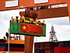 Container mit China-Flagge