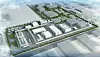 CAD-Grafik: Neues Werk von Merck in Nantong, China wie es nach seiner Erweiterung aussehen soll (Luftbild).