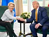 EU-Kommissionspräsidentin Ursula von der Leyen und US-Präsident Donald Trump bei ihrem Treffen.