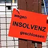 wegen INSOLVENZ geschlossen - Schild am Werkstor