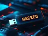 USB thumbdrive with HACKED on screen