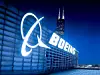 Das Logo von Boeing auf einem Firmengebäude