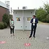Ein Walkthrough-Container für Corona-Tests auf dem VW-Gelände