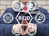 RFID Symbol Sechseck mit runden Symbolen drum herum