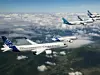 Airbus-Flugzeuge in der Luft