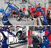Roboterbasierte Schweißzelle von EDAG Production Solutions: Digitale Zwillinge und KI-gestützte Simulation ermöglichen die virtuelle Inbetriebnahme, präzise Bahnplanung und effiziente Absicherung komplexer Fügeprozesse bereits vor dem realen Produktionsstart.