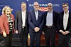Diskutierten über das Industrial Metaverse im Maschinenbau (von links): Anja Ringel (Produktion), Guido Reimann (VDMA), Georg Weber (Wilo), Nico Michels und Stephan Schlauß (beide Siemens).